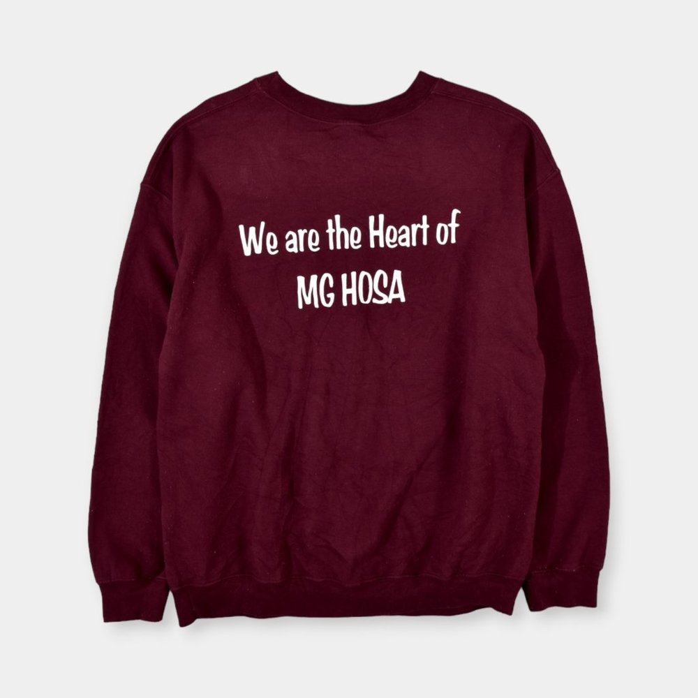 (L) 2018 | Vintage HOSA Sweatshirt Pullover Print Maroon - Picture 2 of 2